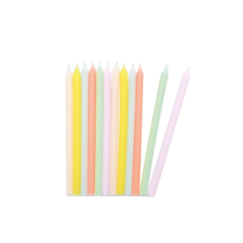 Longues bougies pastel