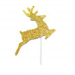 Lot de 12 décorations : Petits rennes dorés, 6,5 cm