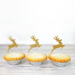 Lot de 12 décorations : Petits rennes dorés, 6,5 cm