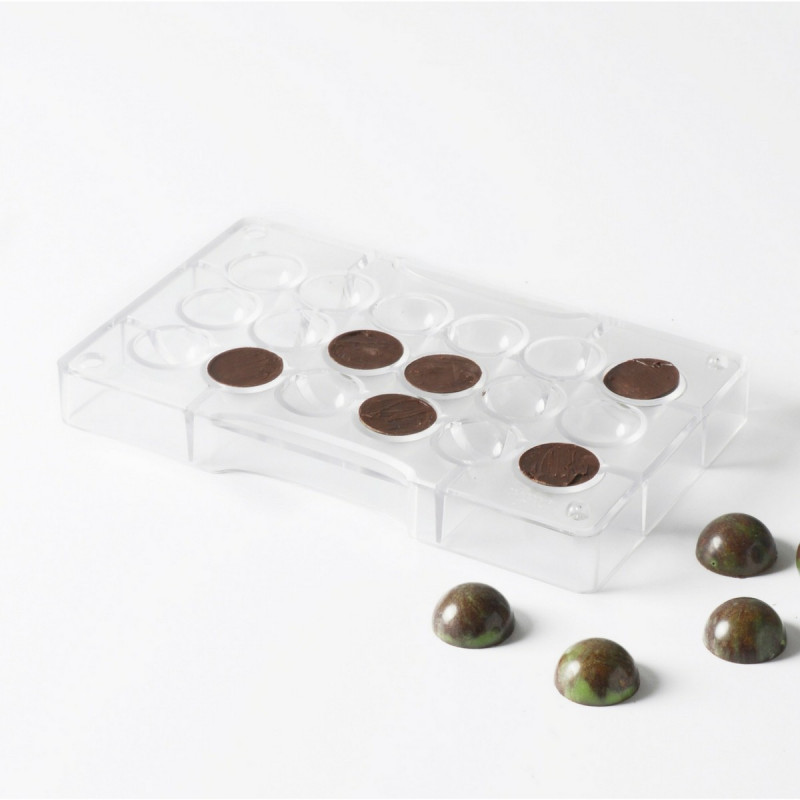 Moule à chocolat - 18 demi-sphères, diam. 2,5cm (ou 9 sphères 3D) 