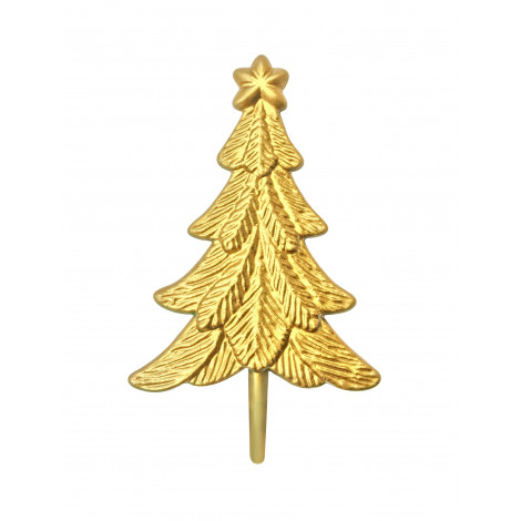 Lot de 6 décorations: Sapins de Noël dorés