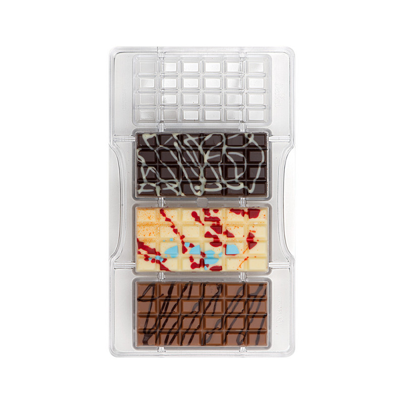 Moule Tablette Chocolat Professionnel: Polycarbonate, silicone, mini  tablette, plaque carré