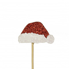 Lot de 12 décorations: chapeaux de Père Noël 3,5 cm